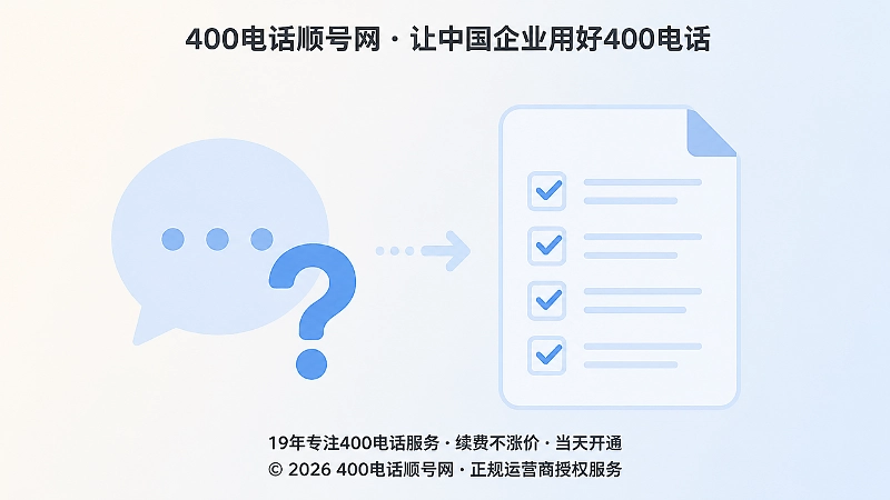 400电话办理中核对服务承诺与书面文件示意